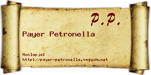 Payer Petronella névjegykártya